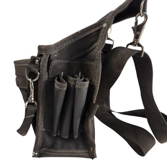 Husky Black Utility Tool Pouch With Adjustable Detachable Shoulder Strap - Picture 8 of 11